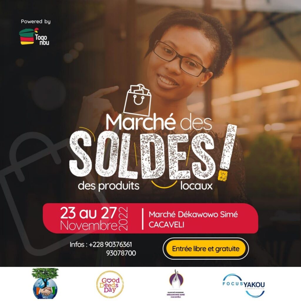 Organisé par le restaurant TOGONOU et l’association Mission Des Jeunes (MJD), le Marché des soldes se veut un cadre d’échanges et de rencontres entre de jeunes entrepreneurs togolais