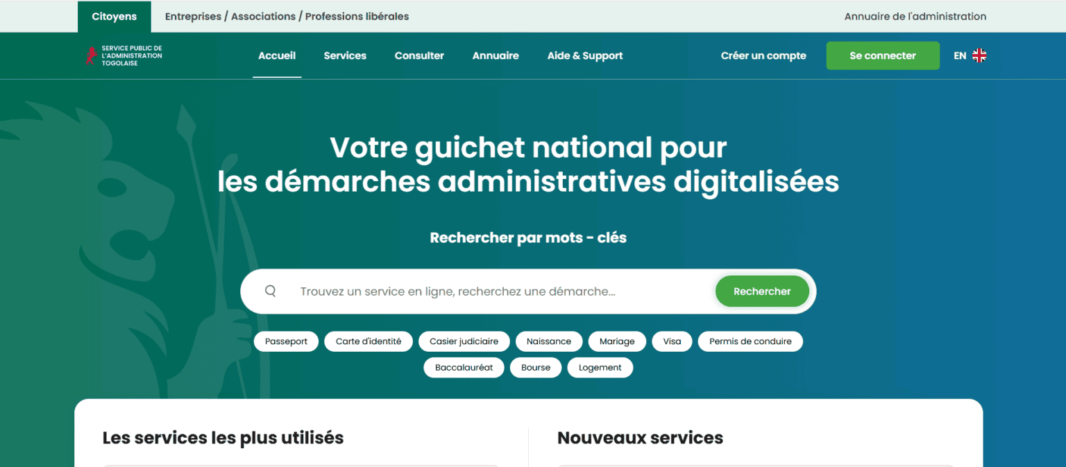 Digitalisation : le Togo rénove son portail des services publics